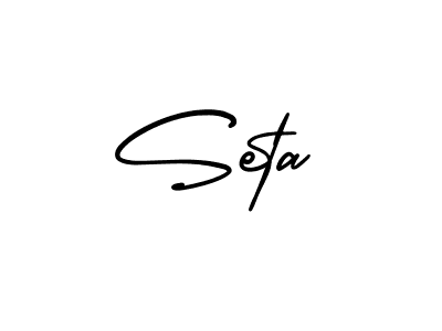 How to make Seta name signature. Use AmerikaSignatureDemo-Regular style for creating short signs online. This is the latest handwritten sign. Seta signature style 3 images and pictures png