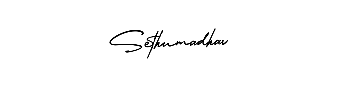 How to make Sethumadhav name signature. Use AmerikaSignatureDemo-Regular style for creating short signs online. This is the latest handwritten sign. Sethumadhav signature style 3 images and pictures png