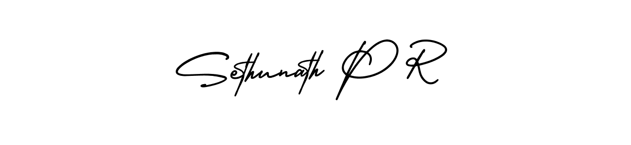 Make a short Sethunath P R signature style. Manage your documents anywhere anytime using AmerikaSignatureDemo-Regular. Create and add eSignatures, submit forms, share and send files easily. Sethunath P R signature style 3 images and pictures png