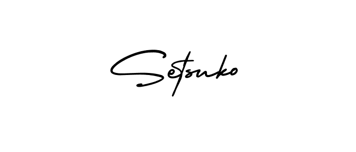How to make Setsuko name signature. Use AmerikaSignatureDemo-Regular style for creating short signs online. This is the latest handwritten sign. Setsuko signature style 3 images and pictures png