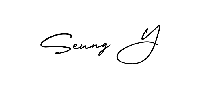 It looks lik you need a new signature style for name Seung Y. Design unique handwritten (AmerikaSignatureDemo-Regular) signature with our free signature maker in just a few clicks. Seung Y signature style 3 images and pictures png
