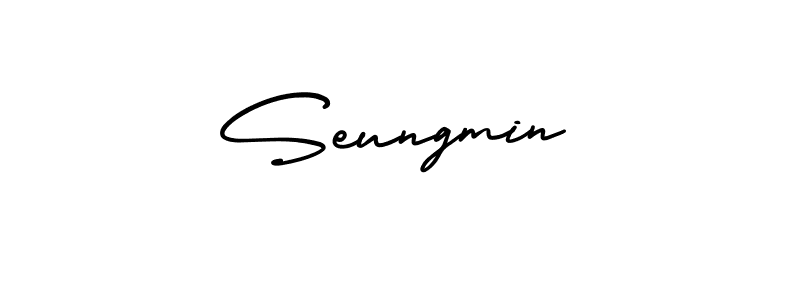 How to Draw Seungmin signature style? AmerikaSignatureDemo-Regular is a latest design signature styles for name Seungmin. Seungmin signature style 3 images and pictures png