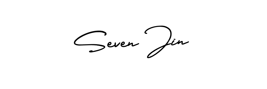 How to make Seven Jin name signature. Use AmerikaSignatureDemo-Regular style for creating short signs online. This is the latest handwritten sign. Seven Jin signature style 3 images and pictures png