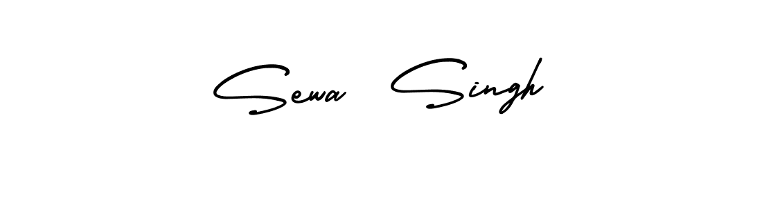 The best way (AmerikaSignatureDemo-Regular) to make a short signature is to pick only two or three words in your name. The name Sewa  Singh include a total of six letters. For converting this name. Sewa  Singh signature style 3 images and pictures png