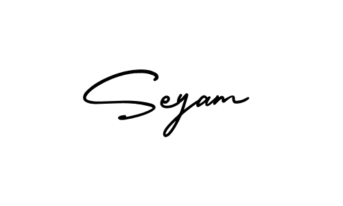 Make a beautiful signature design for name Seyam. With this signature (AmerikaSignatureDemo-Regular) style, you can create a handwritten signature for free. Seyam signature style 3 images and pictures png