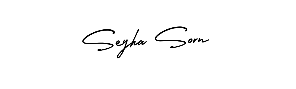 How to make Seyha Sorn name signature. Use AmerikaSignatureDemo-Regular style for creating short signs online. This is the latest handwritten sign. Seyha Sorn signature style 3 images and pictures png