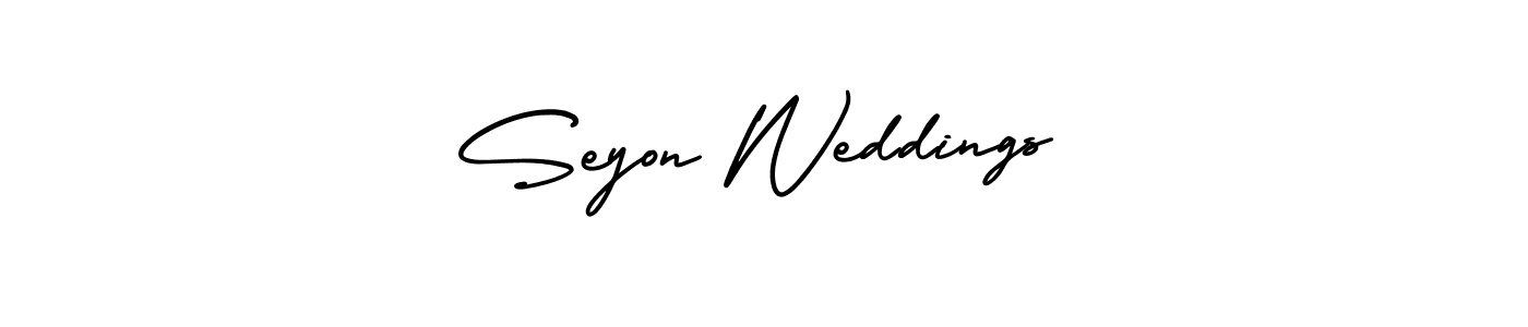It looks lik you need a new signature style for name Seyon Weddings. Design unique handwritten (AmerikaSignatureDemo-Regular) signature with our free signature maker in just a few clicks. Seyon Weddings signature style 3 images and pictures png