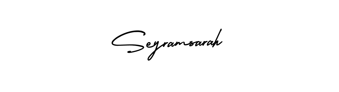 This is the best signature style for the Seyramsarah name. Also you like these signature font (AmerikaSignatureDemo-Regular). Mix name signature. Seyramsarah signature style 3 images and pictures png