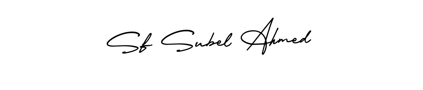 Also You can easily find your signature by using the search form. We will create Sf Subel Ahmed name handwritten signature images for you free of cost using AmerikaSignatureDemo-Regular sign style. Sf Subel Ahmed signature style 3 images and pictures png