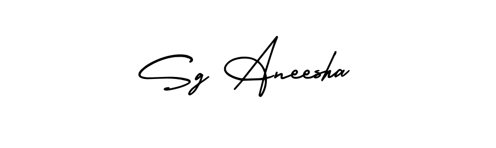 How to make Sg Aneesha name signature. Use AmerikaSignatureDemo-Regular style for creating short signs online. This is the latest handwritten sign. Sg Aneesha signature style 3 images and pictures png