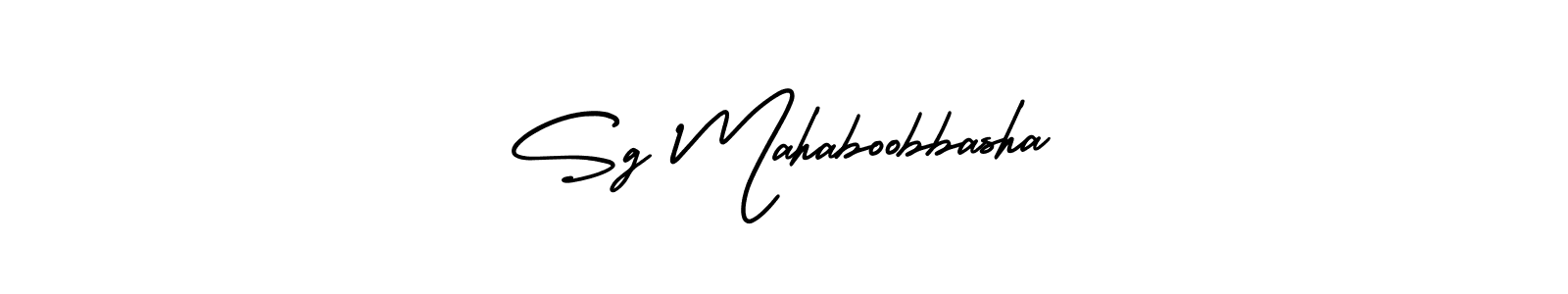 The best way (AmerikaSignatureDemo-Regular) to make a short signature is to pick only two or three words in your name. The name Sg Mahaboobbasha include a total of six letters. For converting this name. Sg Mahaboobbasha signature style 3 images and pictures png