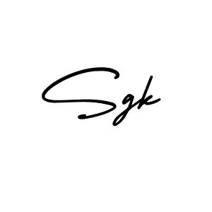 How to make Sgk name signature. Use AmerikaSignatureDemo-Regular style for creating short signs online. This is the latest handwritten sign. Sgk signature style 3 images and pictures png