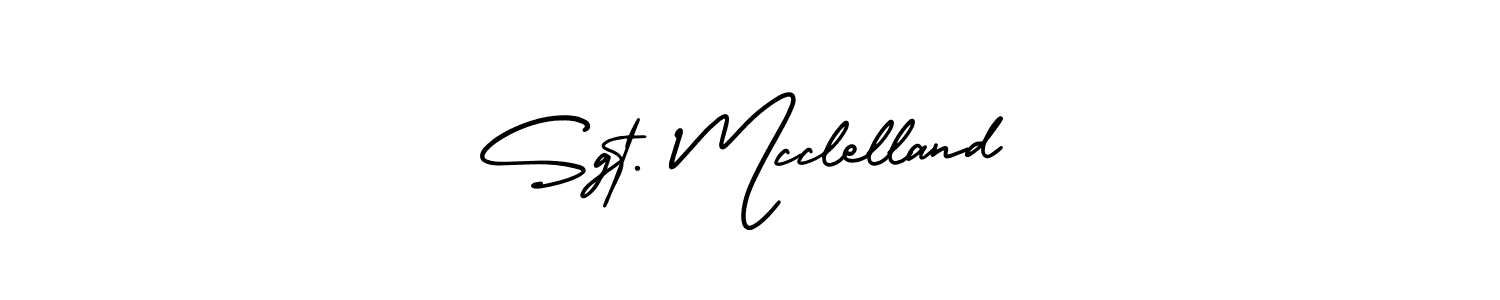 The best way (AmerikaSignatureDemo-Regular) to make a short signature is to pick only two or three words in your name. The name Sgt. Mcclelland include a total of six letters. For converting this name. Sgt. Mcclelland signature style 3 images and pictures png