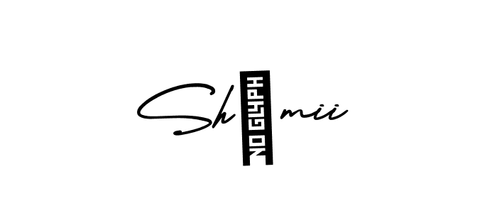 You should practise on your own different ways (AmerikaSignatureDemo-Regular) to write your name (Shämii) in signature. don't let someone else do it for you. Shämii signature style 3 images and pictures png