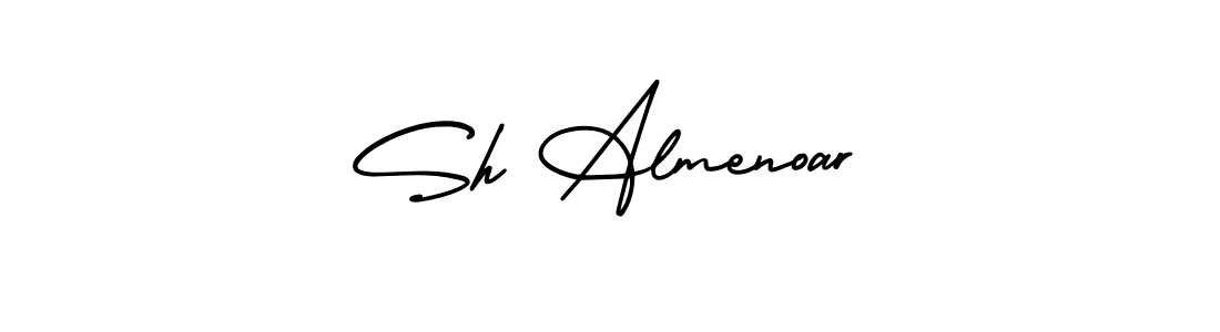 It looks lik you need a new signature style for name Sh Almenoar. Design unique handwritten (AmerikaSignatureDemo-Regular) signature with our free signature maker in just a few clicks. Sh Almenoar signature style 3 images and pictures png