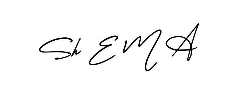 Design your own signature with our free online signature maker. With this signature software, you can create a handwritten (AmerikaSignatureDemo-Regular) signature for name Sh E M A. Sh E M A signature style 3 images and pictures png