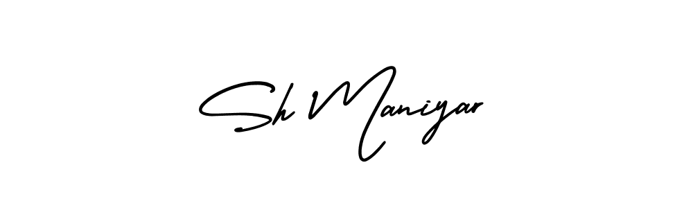 Design your own signature with our free online signature maker. With this signature software, you can create a handwritten (AmerikaSignatureDemo-Regular) signature for name Sh Maniyar. Sh Maniyar signature style 3 images and pictures png