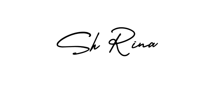 The best way (AmerikaSignatureDemo-Regular) to make a short signature is to pick only two or three words in your name. The name Sh Rina include a total of six letters. For converting this name. Sh Rina signature style 3 images and pictures png