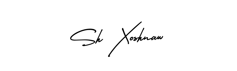 This is the best signature style for the Sh Xoshnaw name. Also you like these signature font (AmerikaSignatureDemo-Regular). Mix name signature. Sh Xoshnaw signature style 3 images and pictures png