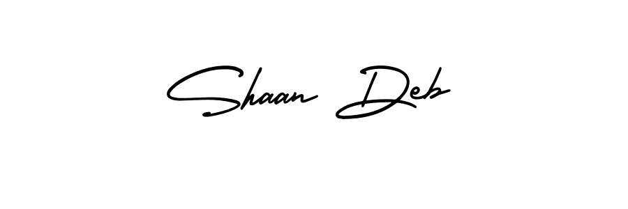 This is the best signature style for the Shaan Deb name. Also you like these signature font (AmerikaSignatureDemo-Regular). Mix name signature. Shaan Deb signature style 3 images and pictures png