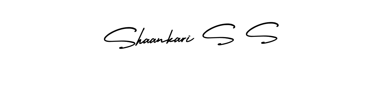 How to make Shaankari S S name signature. Use AmerikaSignatureDemo-Regular style for creating short signs online. This is the latest handwritten sign. Shaankari S S signature style 3 images and pictures png