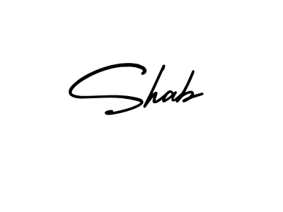 Design your own signature with our free online signature maker. With this signature software, you can create a handwritten (AmerikaSignatureDemo-Regular) signature for name Shab. Shab signature style 3 images and pictures png