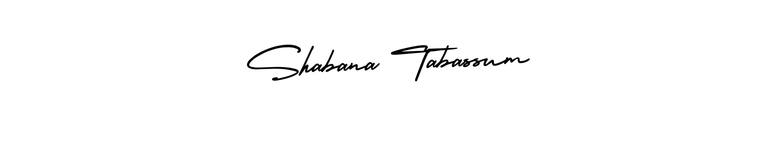 How to make Shabana Tabassum name signature. Use AmerikaSignatureDemo-Regular style for creating short signs online. This is the latest handwritten sign. Shabana Tabassum signature style 3 images and pictures png
