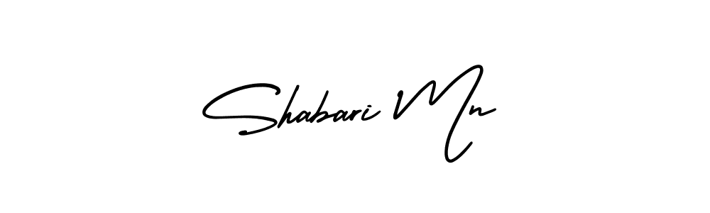 You should practise on your own different ways (AmerikaSignatureDemo-Regular) to write your name (Shabari Mn) in signature. don't let someone else do it for you. Shabari Mn signature style 3 images and pictures png