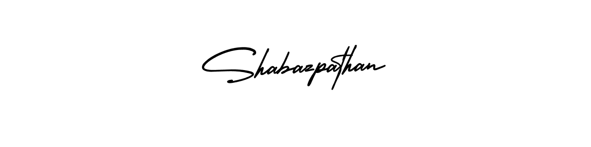 The best way (AmerikaSignatureDemo-Regular) to make a short signature is to pick only two or three words in your name. The name Shabazpathan include a total of six letters. For converting this name. Shabazpathan signature style 3 images and pictures png