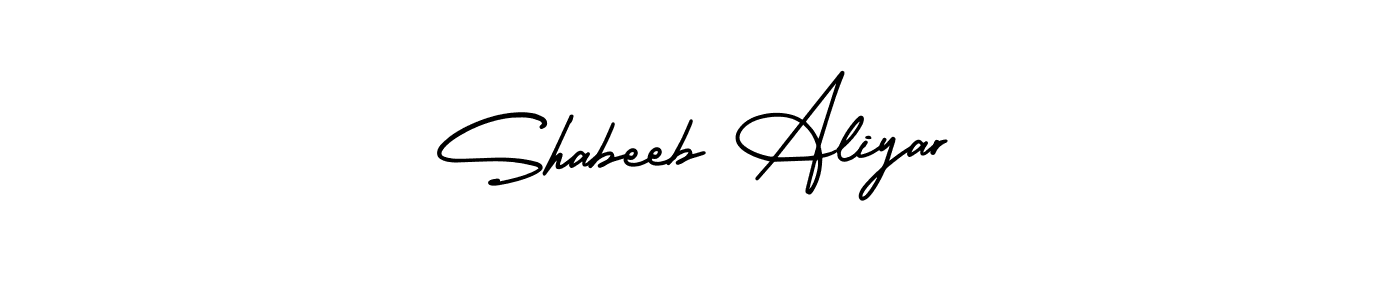 You should practise on your own different ways (AmerikaSignatureDemo-Regular) to write your name (Shabeeb Aliyar) in signature. don't let someone else do it for you. Shabeeb Aliyar signature style 3 images and pictures png