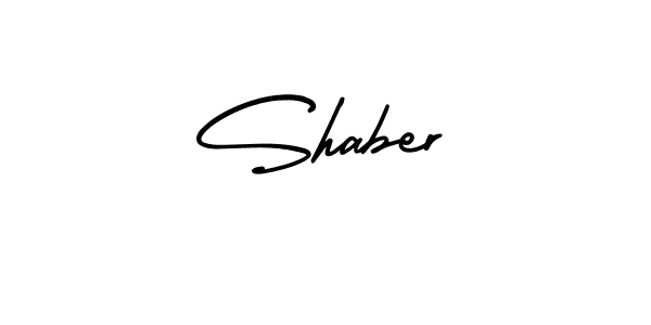 How to make Shaber name signature. Use AmerikaSignatureDemo-Regular style for creating short signs online. This is the latest handwritten sign. Shaber signature style 3 images and pictures png