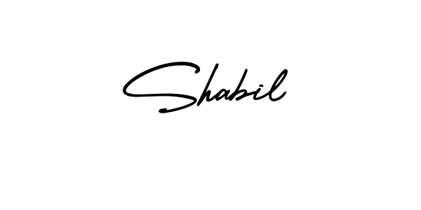 How to Draw Shabil signature style? AmerikaSignatureDemo-Regular is a latest design signature styles for name Shabil. Shabil signature style 3 images and pictures png