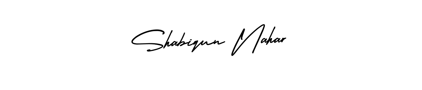 Also You can easily find your signature by using the search form. We will create Shabiqun Nahar name handwritten signature images for you free of cost using AmerikaSignatureDemo-Regular sign style. Shabiqun Nahar signature style 3 images and pictures png