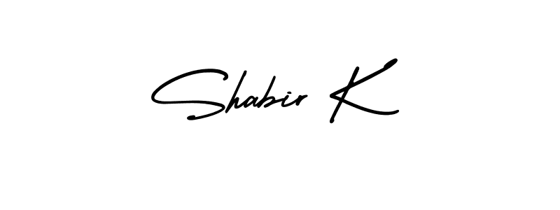 How to make Shabir K name signature. Use AmerikaSignatureDemo-Regular style for creating short signs online. This is the latest handwritten sign. Shabir K signature style 3 images and pictures png