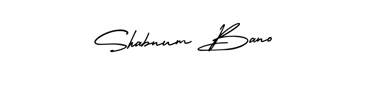 How to make Shabnum Bano name signature. Use AmerikaSignatureDemo-Regular style for creating short signs online. This is the latest handwritten sign. Shabnum Bano signature style 3 images and pictures png