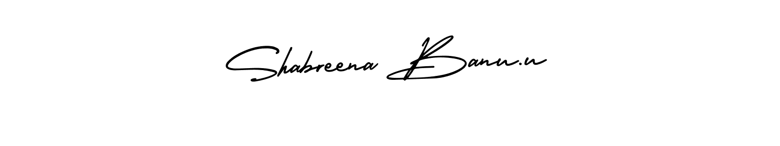 It looks lik you need a new signature style for name Shabreena Banu.u. Design unique handwritten (AmerikaSignatureDemo-Regular) signature with our free signature maker in just a few clicks. Shabreena Banu.u signature style 3 images and pictures png