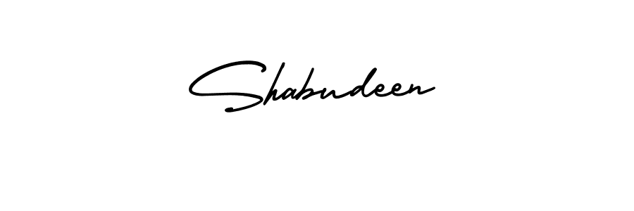 Make a beautiful signature design for name Shabudeen. With this signature (AmerikaSignatureDemo-Regular) style, you can create a handwritten signature for free. Shabudeen signature style 3 images and pictures png