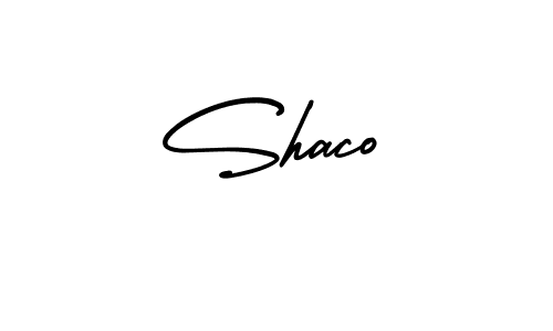 It looks lik you need a new signature style for name Shaco. Design unique handwritten (AmerikaSignatureDemo-Regular) signature with our free signature maker in just a few clicks. Shaco signature style 3 images and pictures png