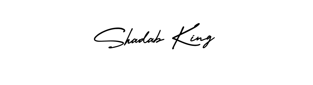 This is the best signature style for the Shadab King name. Also you like these signature font (AmerikaSignatureDemo-Regular). Mix name signature. Shadab King signature style 3 images and pictures png