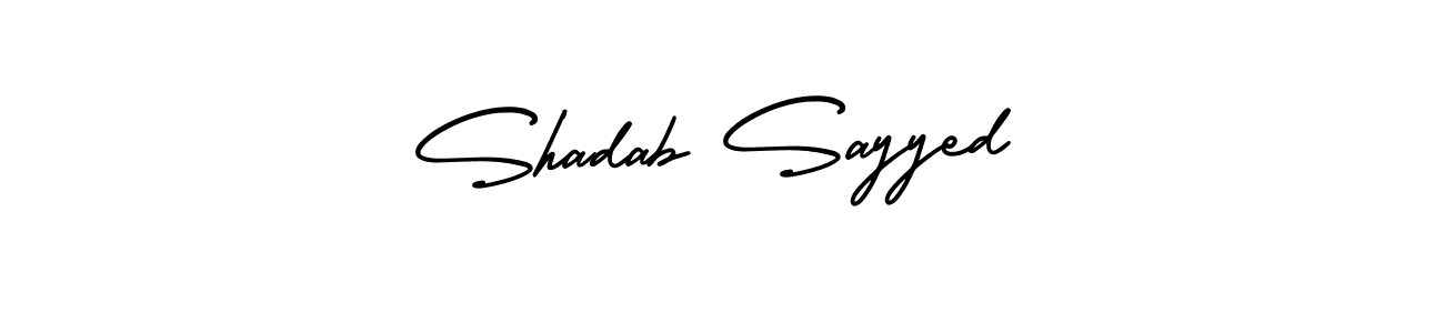 How to make Shadab Sayyed signature? AmerikaSignatureDemo-Regular is a professional autograph style. Create handwritten signature for Shadab Sayyed name. Shadab Sayyed signature style 3 images and pictures png