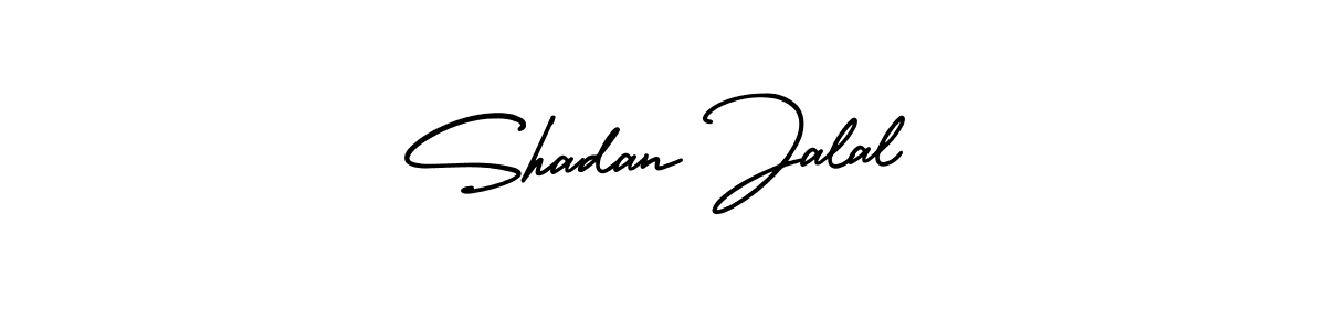 The best way (AmerikaSignatureDemo-Regular) to make a short signature is to pick only two or three words in your name. The name Shadan Jalal include a total of six letters. For converting this name. Shadan Jalal signature style 3 images and pictures png