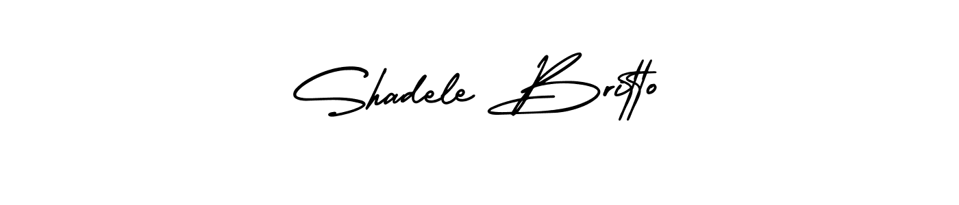 It looks lik you need a new signature style for name Shadele Britto. Design unique handwritten (AmerikaSignatureDemo-Regular) signature with our free signature maker in just a few clicks. Shadele Britto signature style 3 images and pictures png