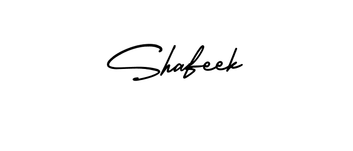 How to make Shafeek name signature. Use AmerikaSignatureDemo-Regular style for creating short signs online. This is the latest handwritten sign. Shafeek signature style 3 images and pictures png