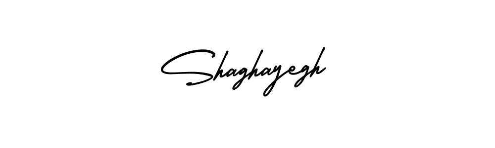 How to make Shaghayegh name signature. Use AmerikaSignatureDemo-Regular style for creating short signs online. This is the latest handwritten sign. Shaghayegh signature style 3 images and pictures png