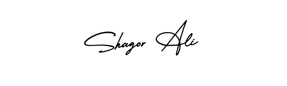 Make a beautiful signature design for name Shagor Ali. With this signature (AmerikaSignatureDemo-Regular) style, you can create a handwritten signature for free. Shagor Ali signature style 3 images and pictures png