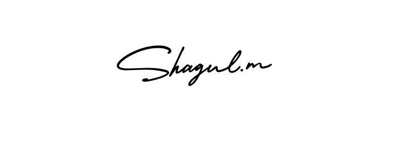 The best way (AmerikaSignatureDemo-Regular) to make a short signature is to pick only two or three words in your name. The name Shagul.m include a total of six letters. For converting this name. Shagul.m signature style 3 images and pictures png