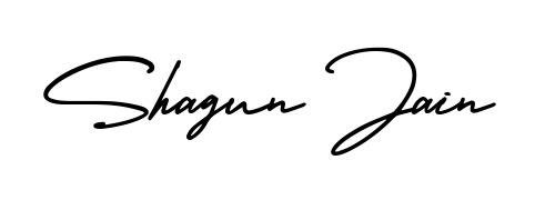 The AmerikaSignatureDemo-Regular signature style provides a bold statement for name Shagun Jain. Designed for business owners, executives, and leaders. Shagun Jain signature style 3 images and pictures png