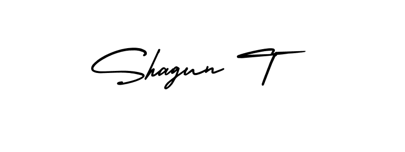 Similarly AmerikaSignatureDemo-Regular is the best handwritten signature design. Signature creator online .You can use it as an online autograph creator for name Shagun T. Shagun T signature style 3 images and pictures png