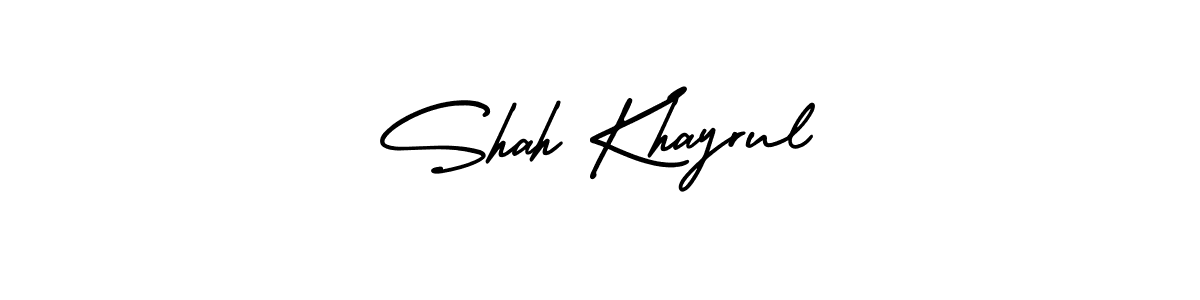 This is the best signature style for the Shah Khayrul name. Also you like these signature font (AmerikaSignatureDemo-Regular). Mix name signature. Shah Khayrul signature style 3 images and pictures png