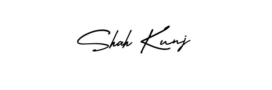 Shah Kunj stylish signature style. Best Handwritten Sign (AmerikaSignatureDemo-Regular) for my name. Handwritten Signature Collection Ideas for my name Shah Kunj. Shah Kunj signature style 3 images and pictures png